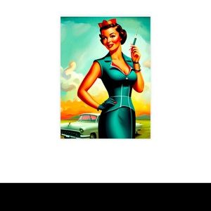 Nurse pin up post card bundle with envelopes.